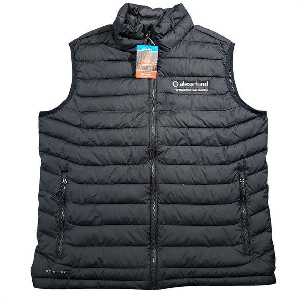 Columbia Other - Columbia Powder Lite Vest Mens XL Black Omni-Heat Puffer Alexa Fund Logo C2012MO